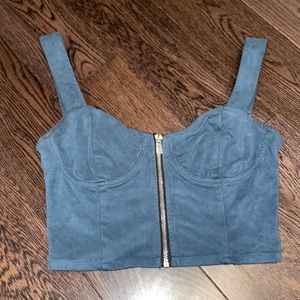 Honey Punch Zipper crop top